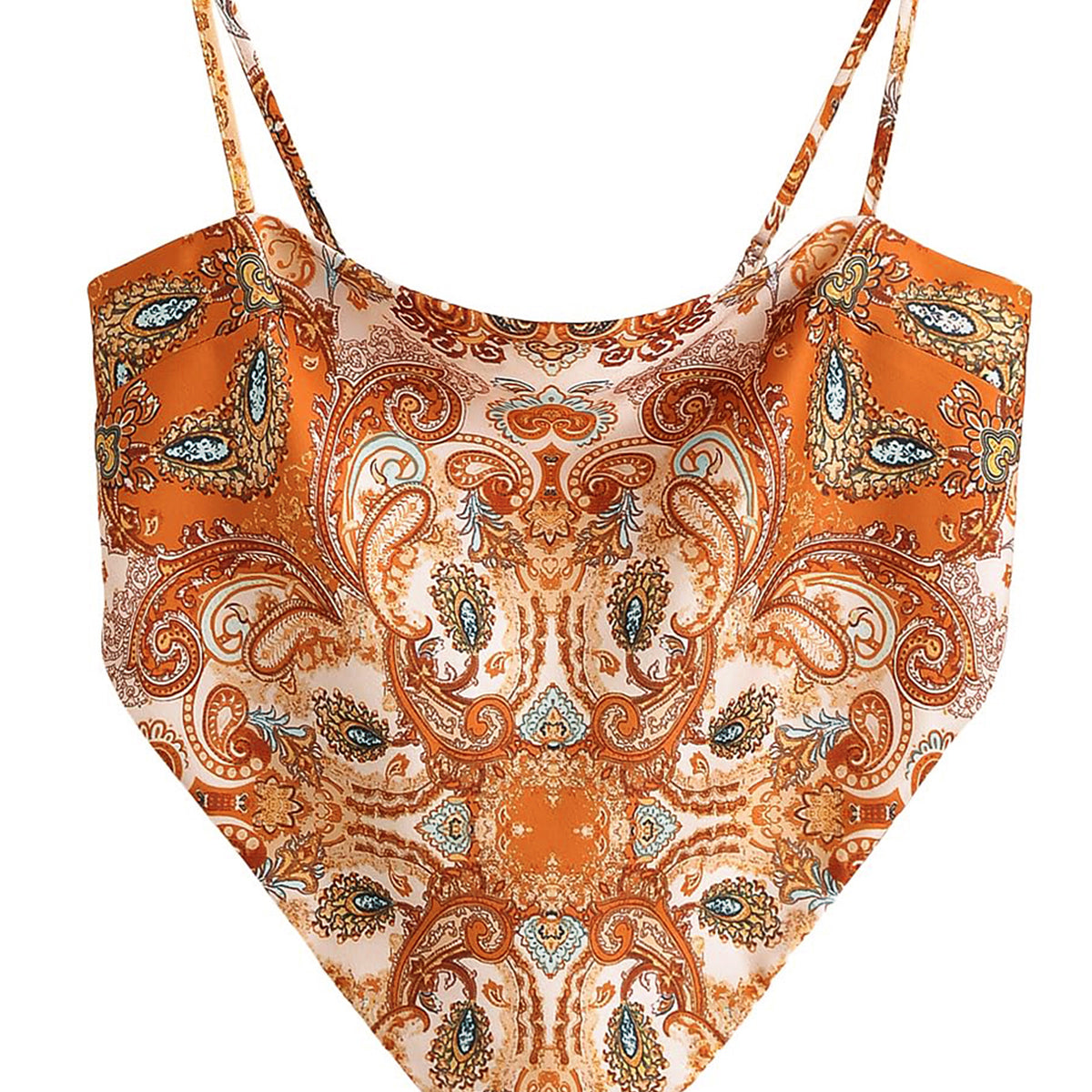 Paisley Bandana Tie-Back Top