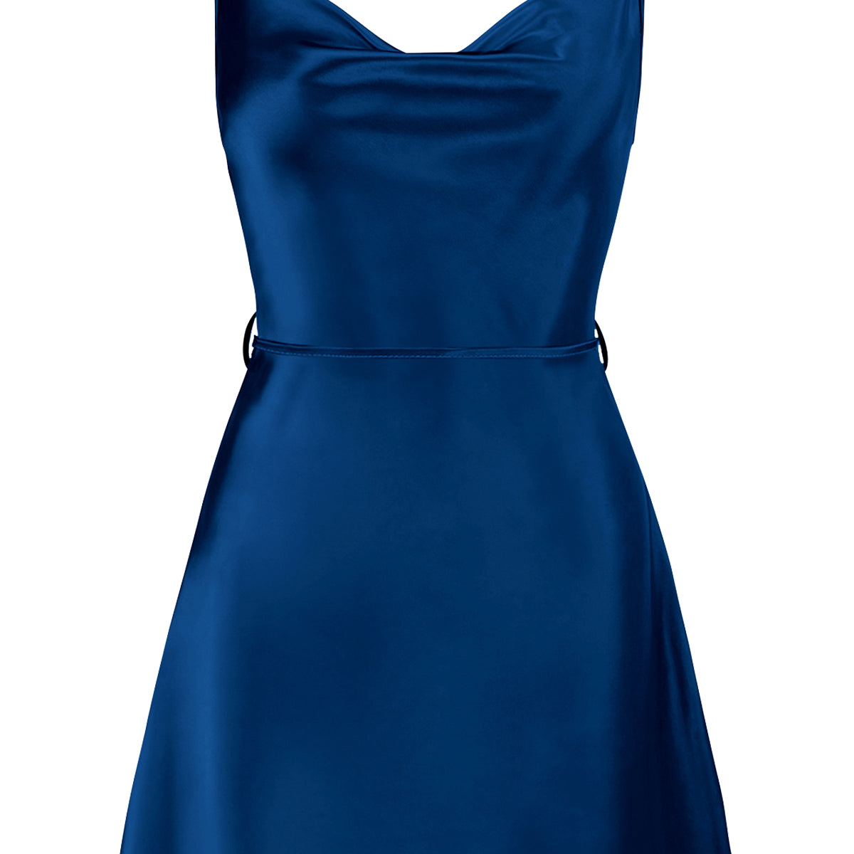 Satin Tie-Waist Mini Dress