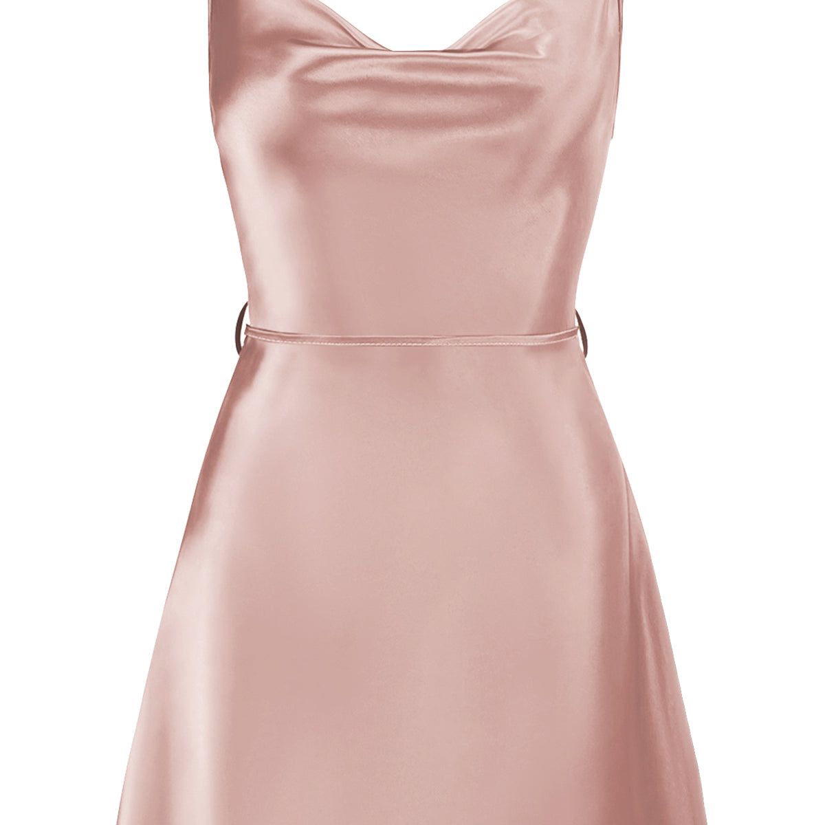 Satin Tie-Waist Mini Dress