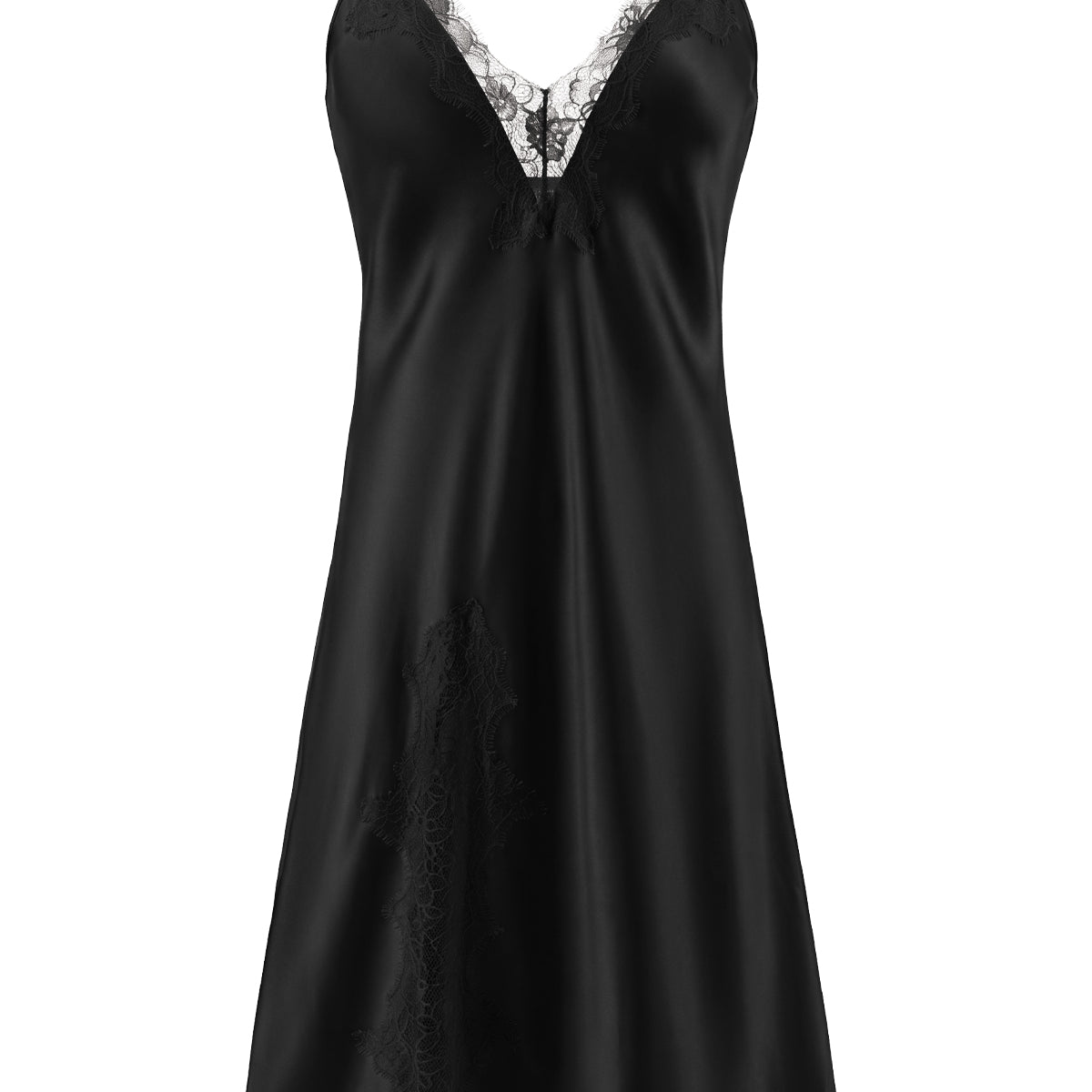 Eyelash Lace Satin Slip Dress