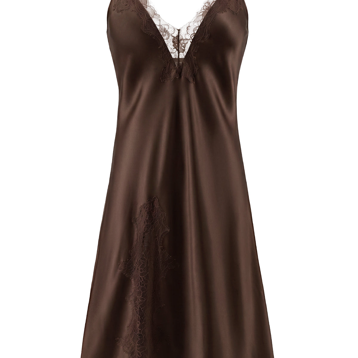 Eyelash Lace Satin Slip Dress