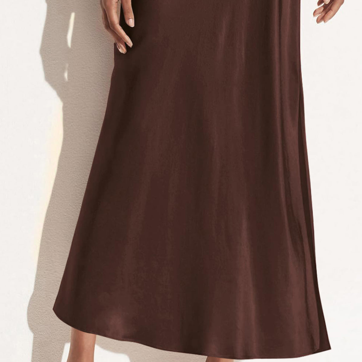 Sleek Satin Side Split Maxi Skirt