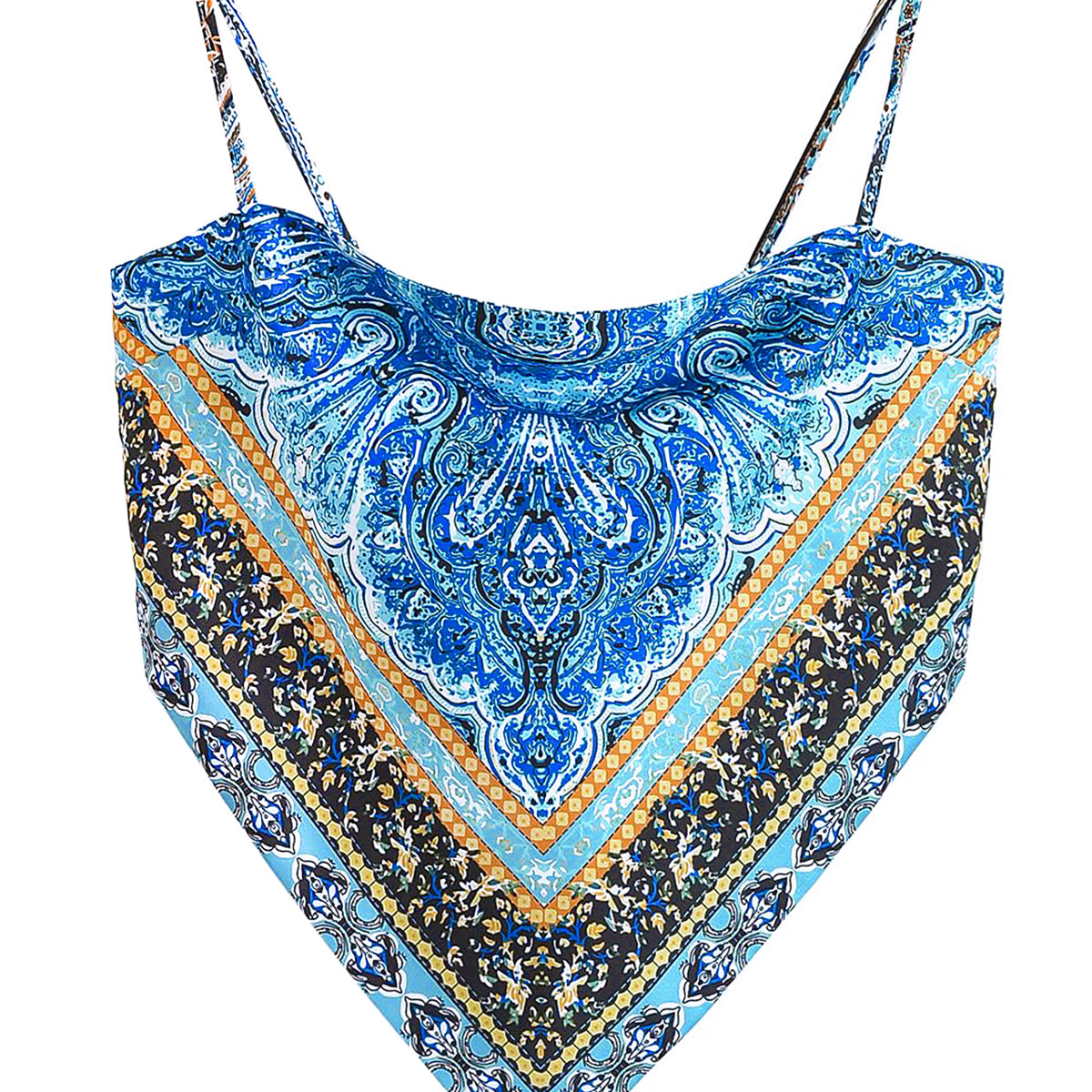 Paisley Bandana Tie-Back Top