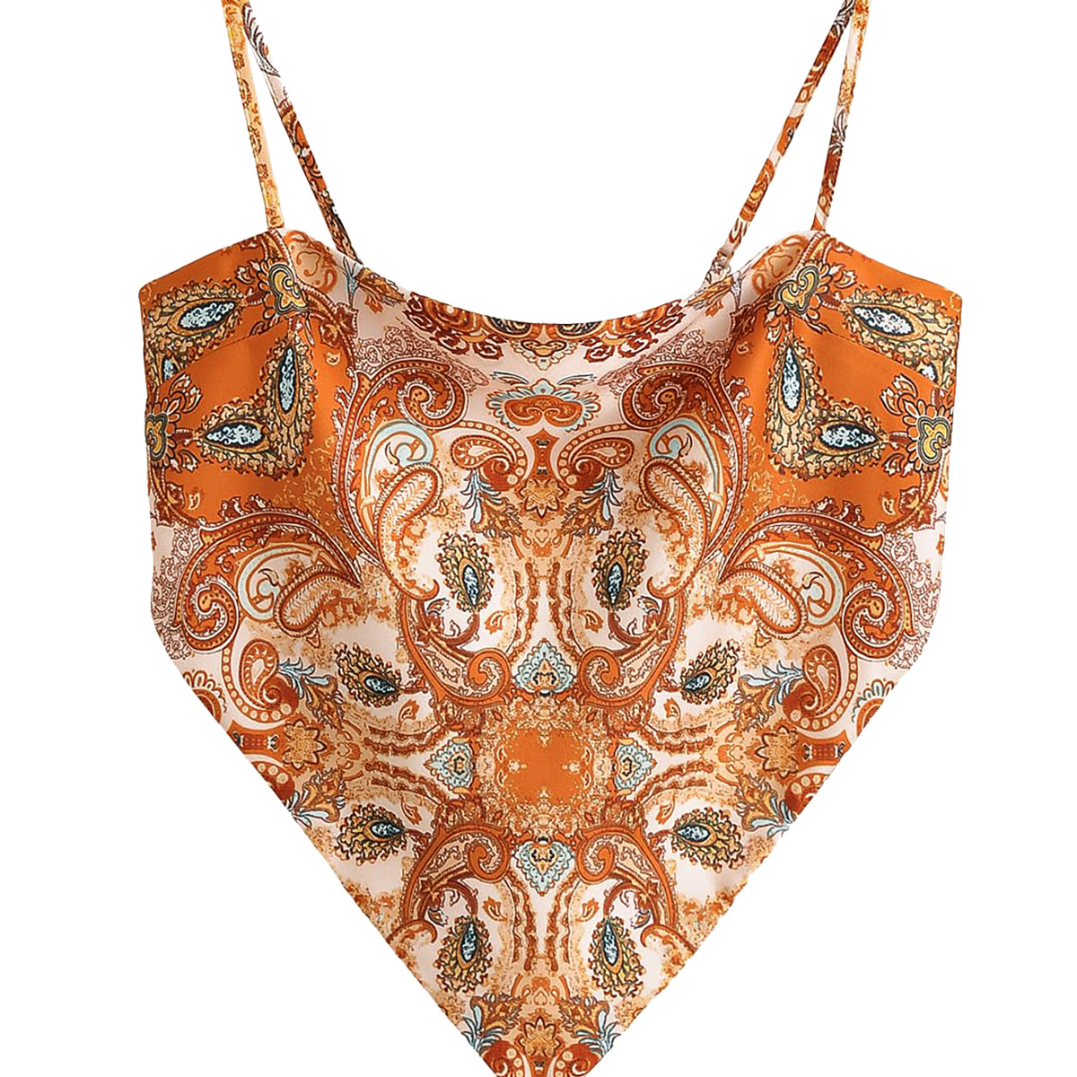 Paisley Bandana Tie-Back Top