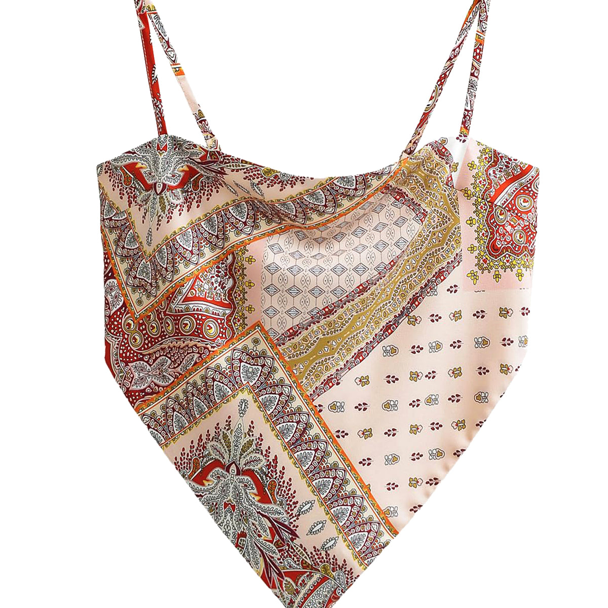 Paisley Bandana Tie-Back Top