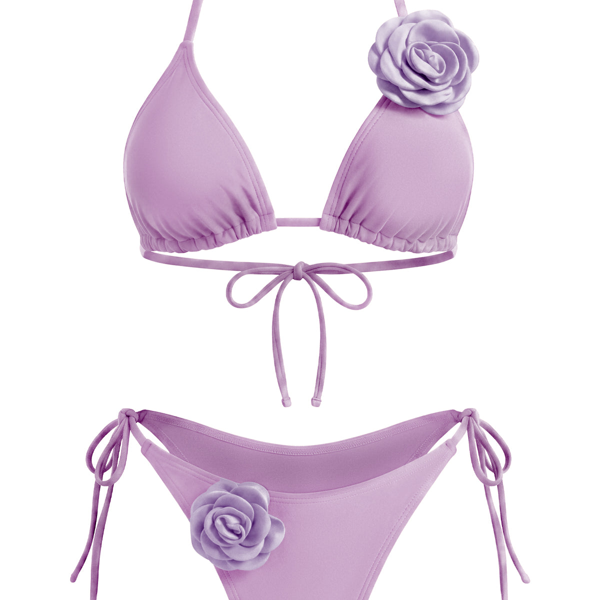 Sculptural Rosette Bikini Set