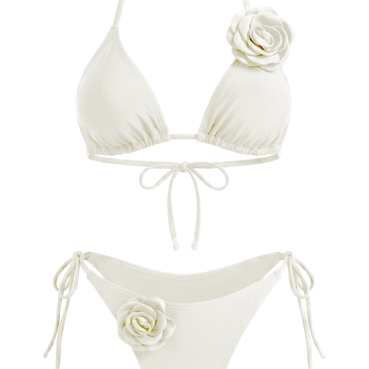 Sculptural Rosette Bikini Set