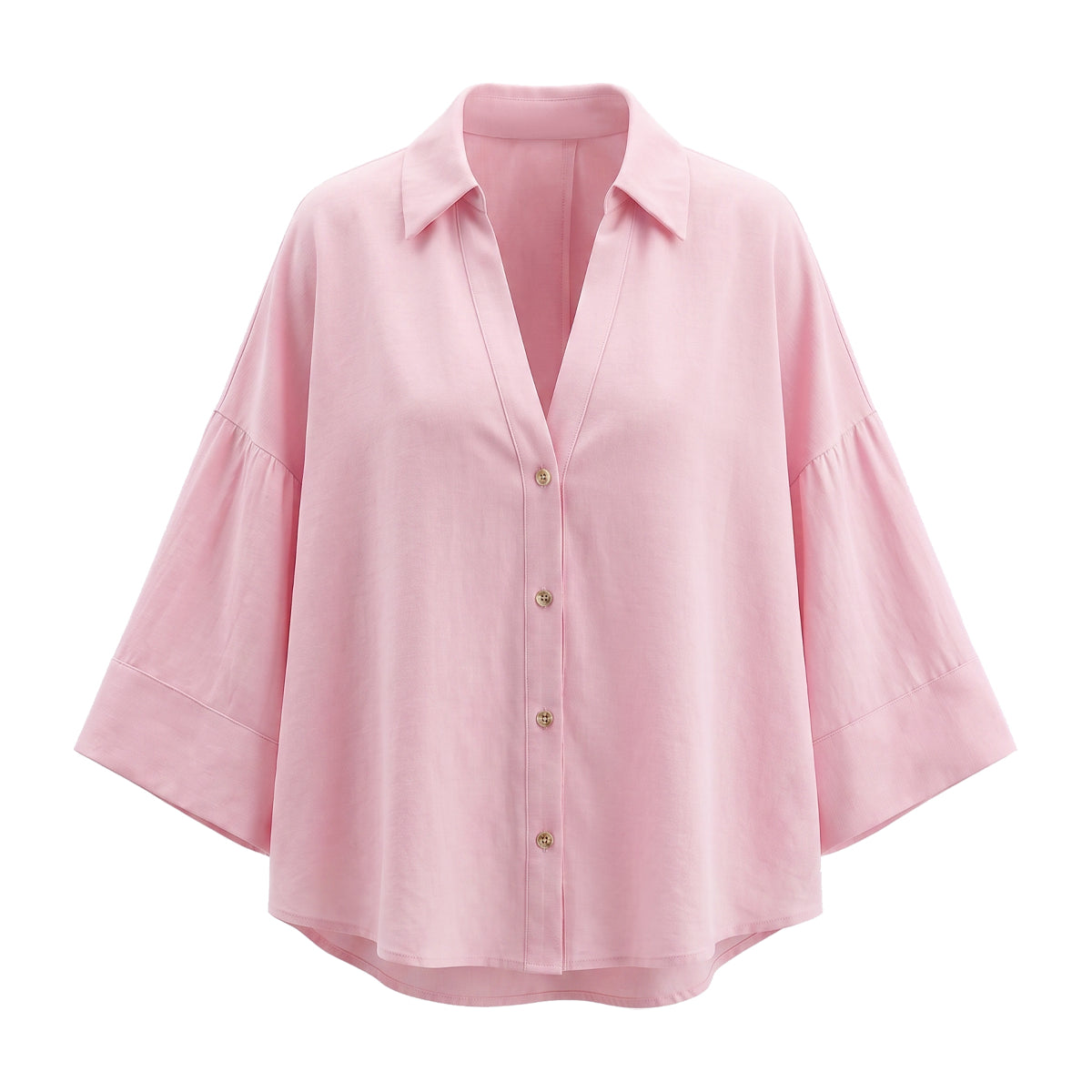 Linen-Blend Oversized Shirt