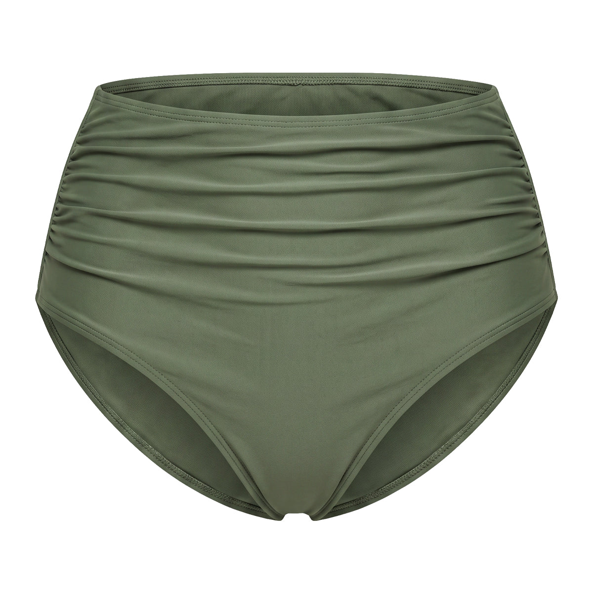 High-Waisted Ruched Tummy Control Bikini Bottom