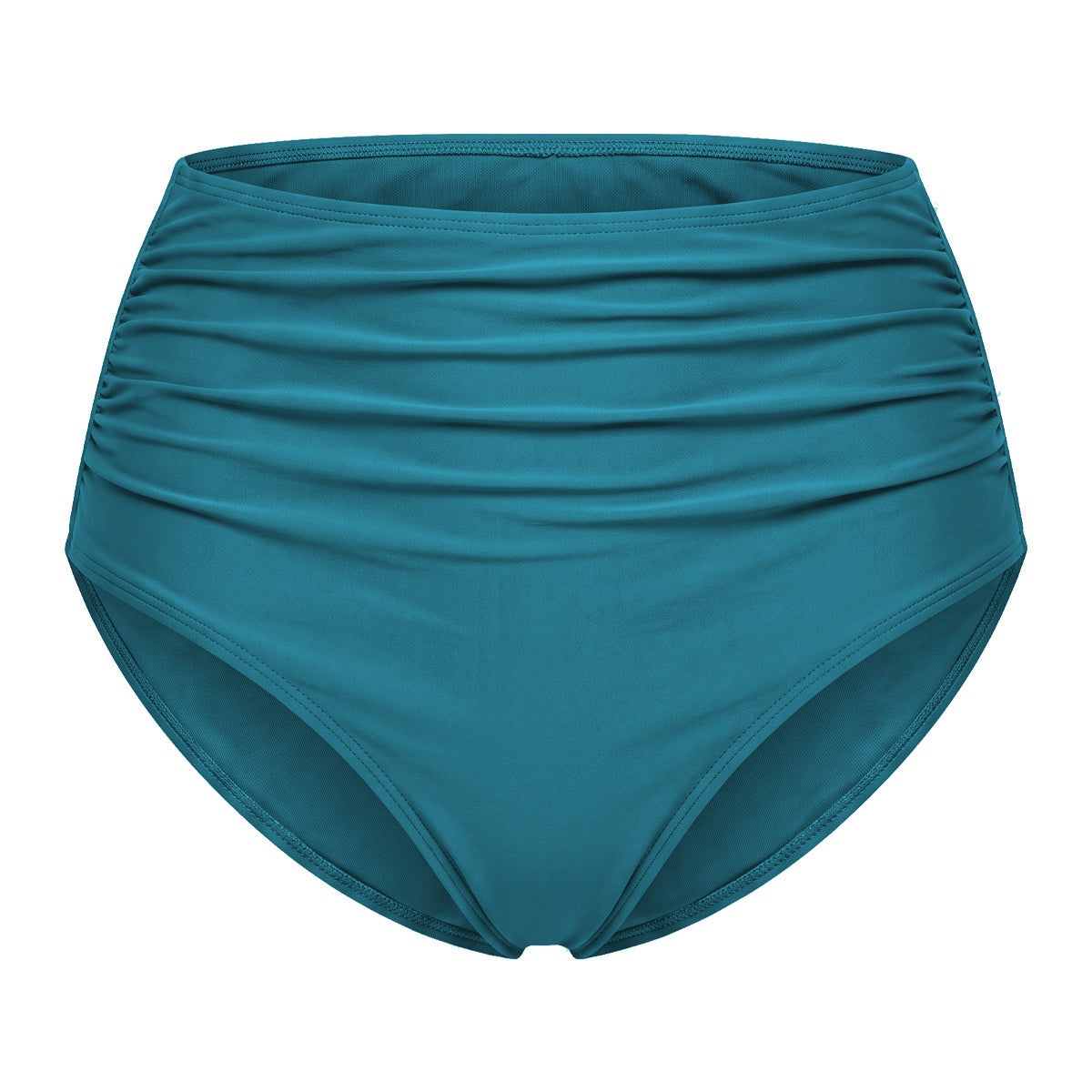 High-Waisted Ruched Tummy Control Bikini Bottom