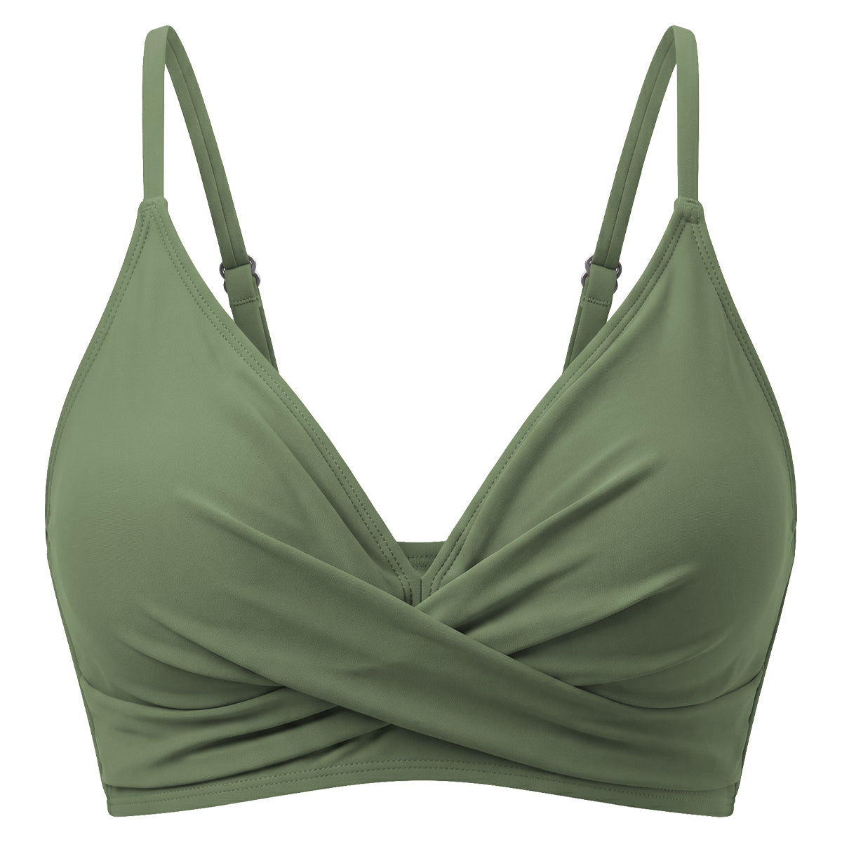 Crossover Wrap V-Neck Adjustable Bikini Top