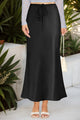 Satin Drawstring Maxi Skirt