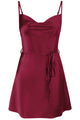 Satin Tie-Waist Mini Dress