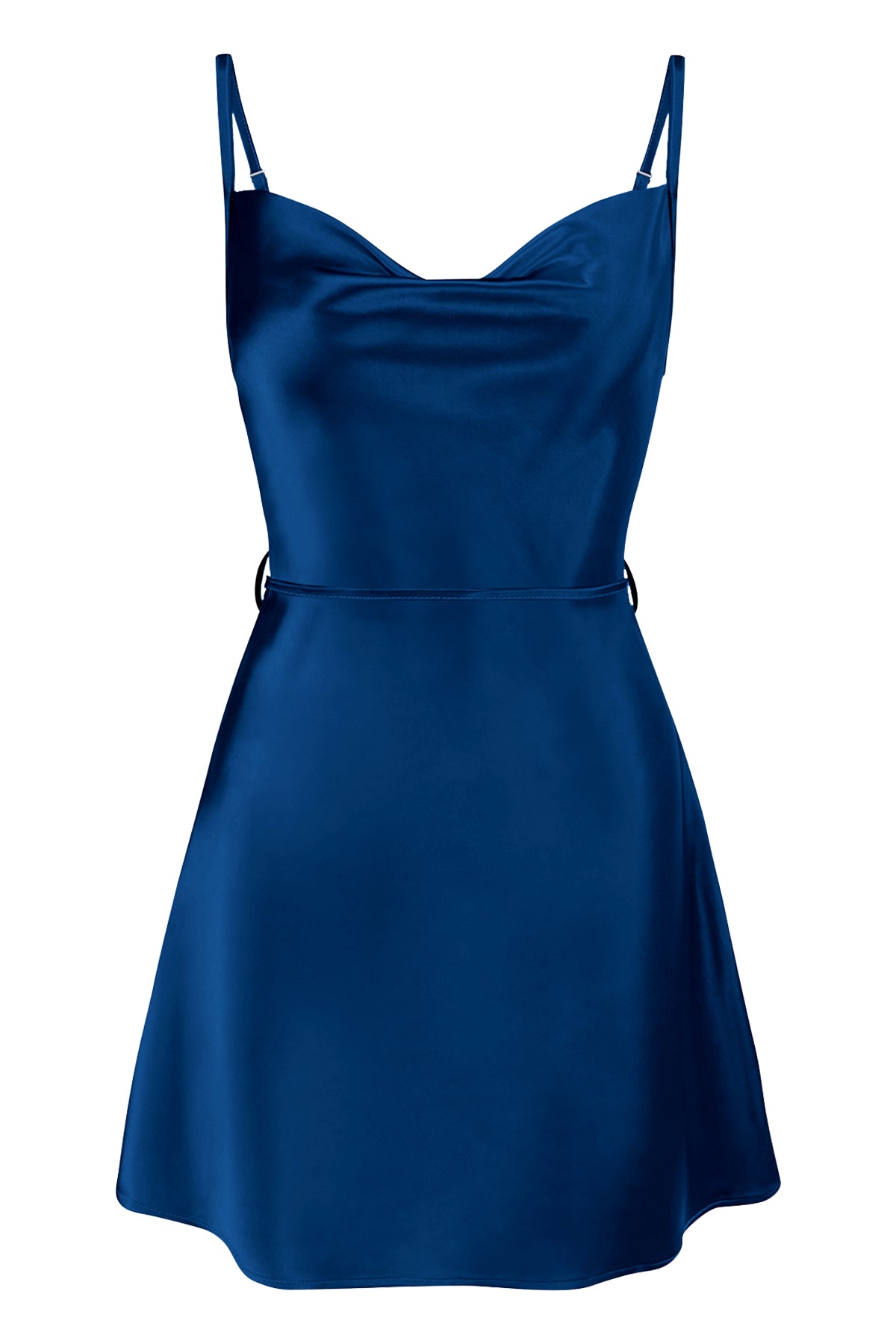Satin Tie-Waist Mini Dress