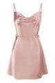 Satin Tie-Waist Mini Dress