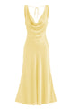Cowl Neck Backless Satin Maxi Dress