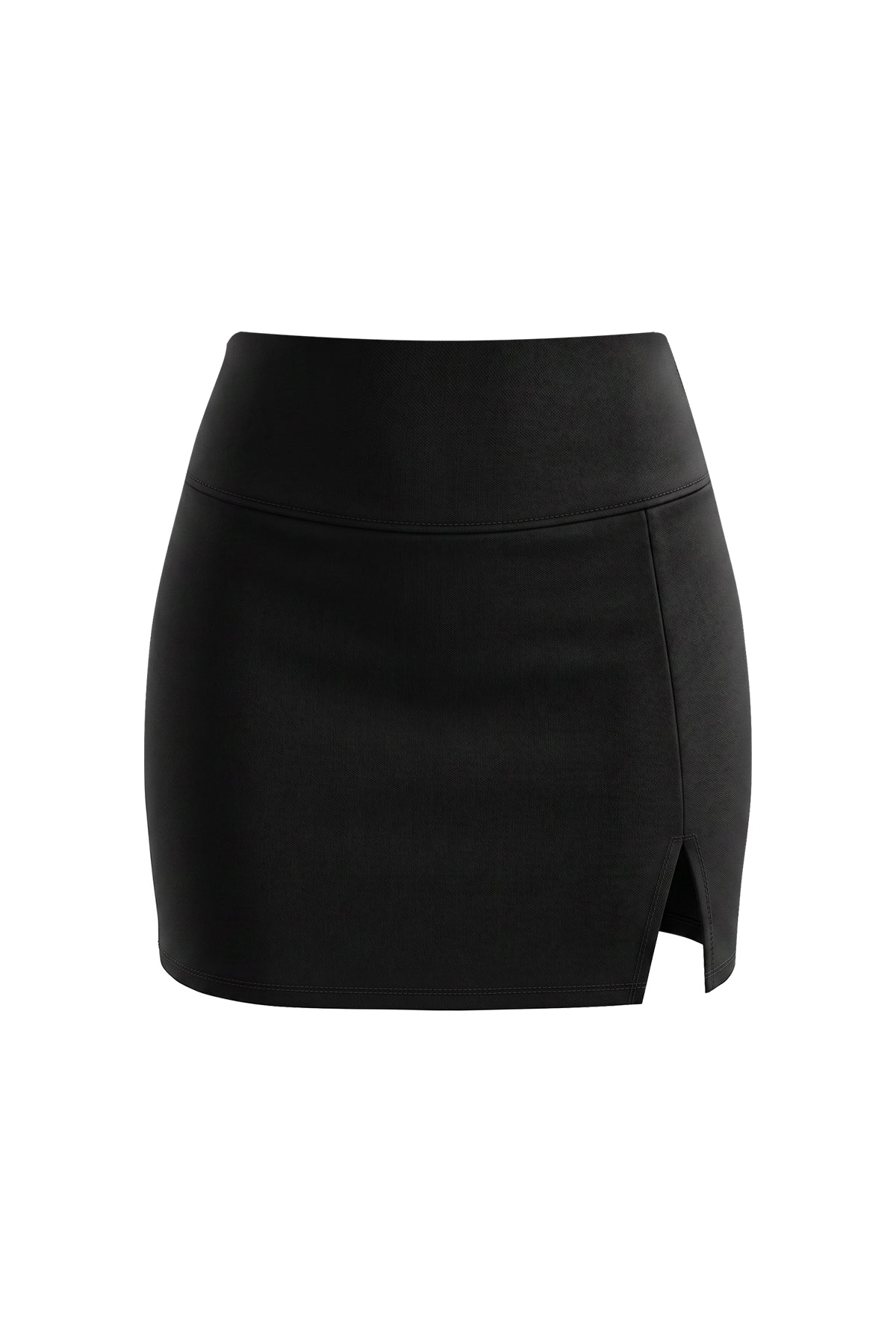 High Waisted Side Slit Mini Skort with Built-In Shorts