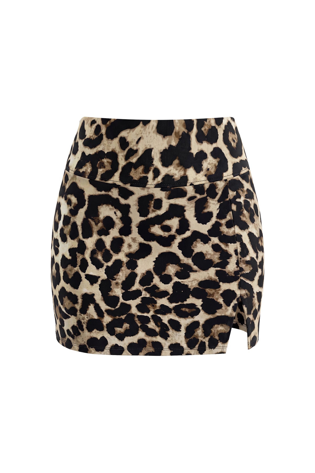 High Waisted Side Slit Mini Skort with Built-In Shorts