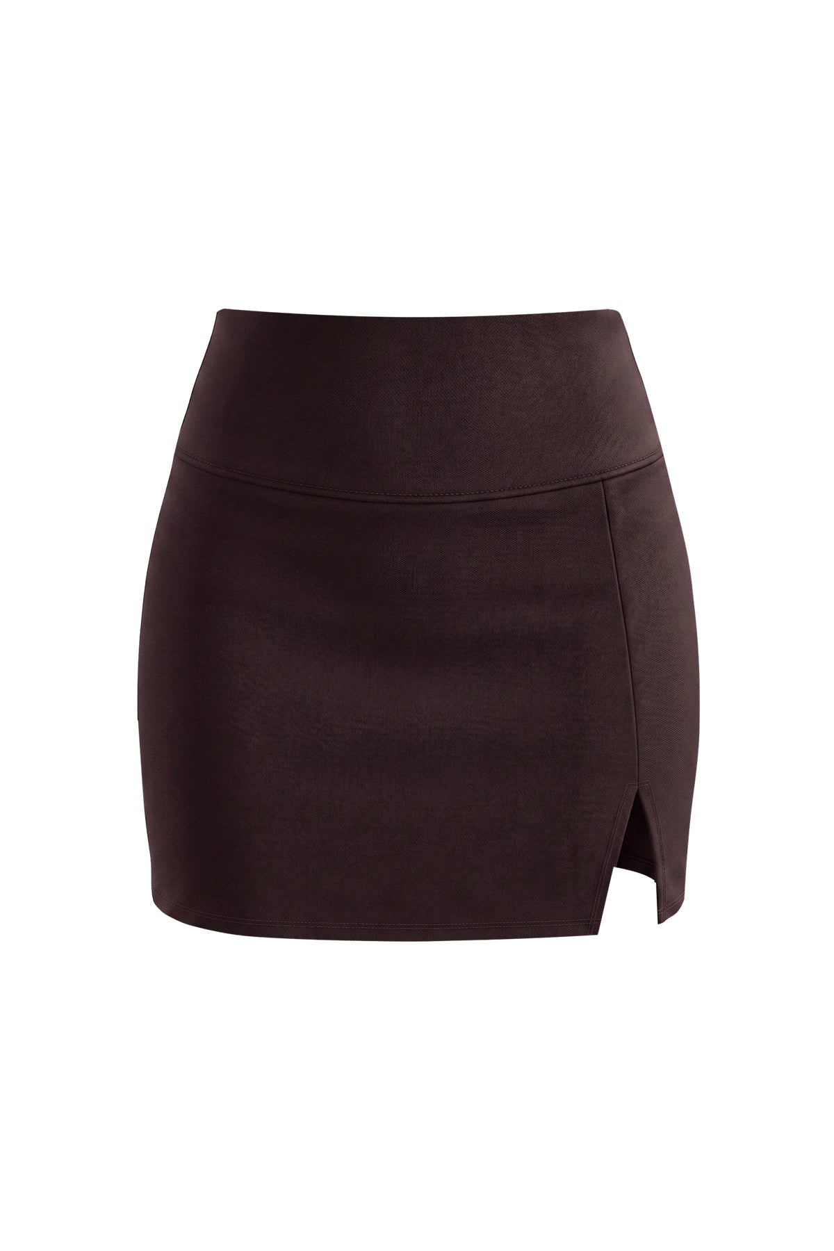 High Waisted Side Slit Mini Skort with Built-In Shorts