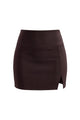 High Waisted Side Slit Mini Skort with Built-In Shorts