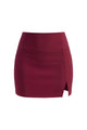 High Waisted Side Slit Mini Skort with Built-In Shorts