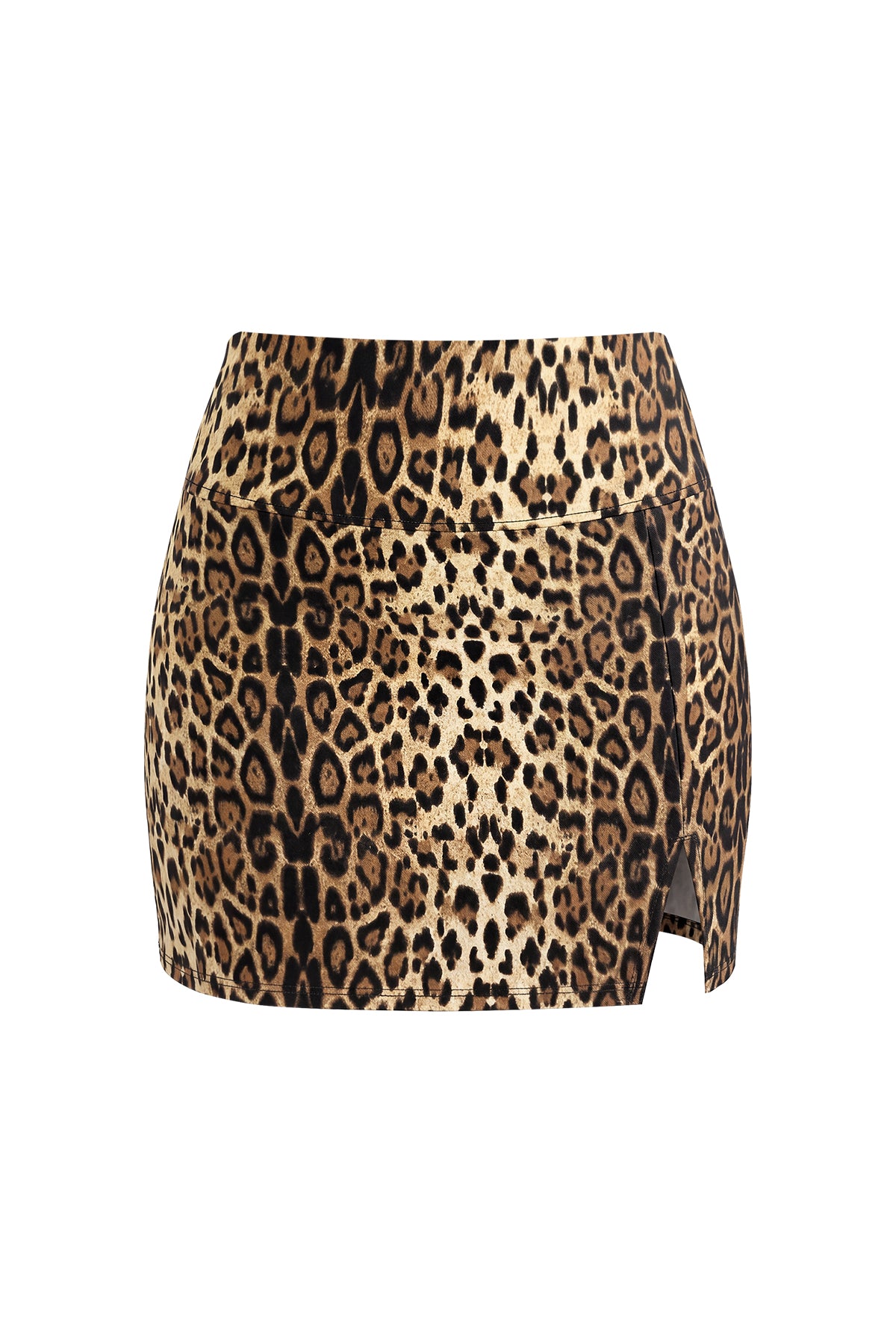 High Waisted Side Slit Mini Skort with Built-In Shorts