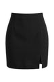 High-Waisted Split Mini Skirt