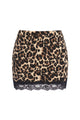 High Waisted Lace Trim Bodycon Mini Skort with Built-In Shorts