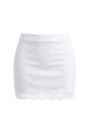 High Waisted Lace Trim Bodycon Mini Skort with Built-In Shorts