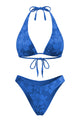 Tonal Floral Triangle Bikini Set