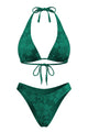 Tonal Floral Triangle Bikini Set