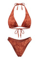 Tonal Floral Triangle Bikini Set