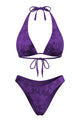 Tonal Floral Triangle Bikini Set