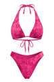 Tonal Floral Triangle Bikini Set