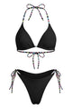 Contrast-Tie Triangle Bikini Set