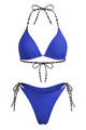 Contrast-Tie Triangle Bikini Set