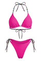 Contrast-Tie Triangle Bikini Set