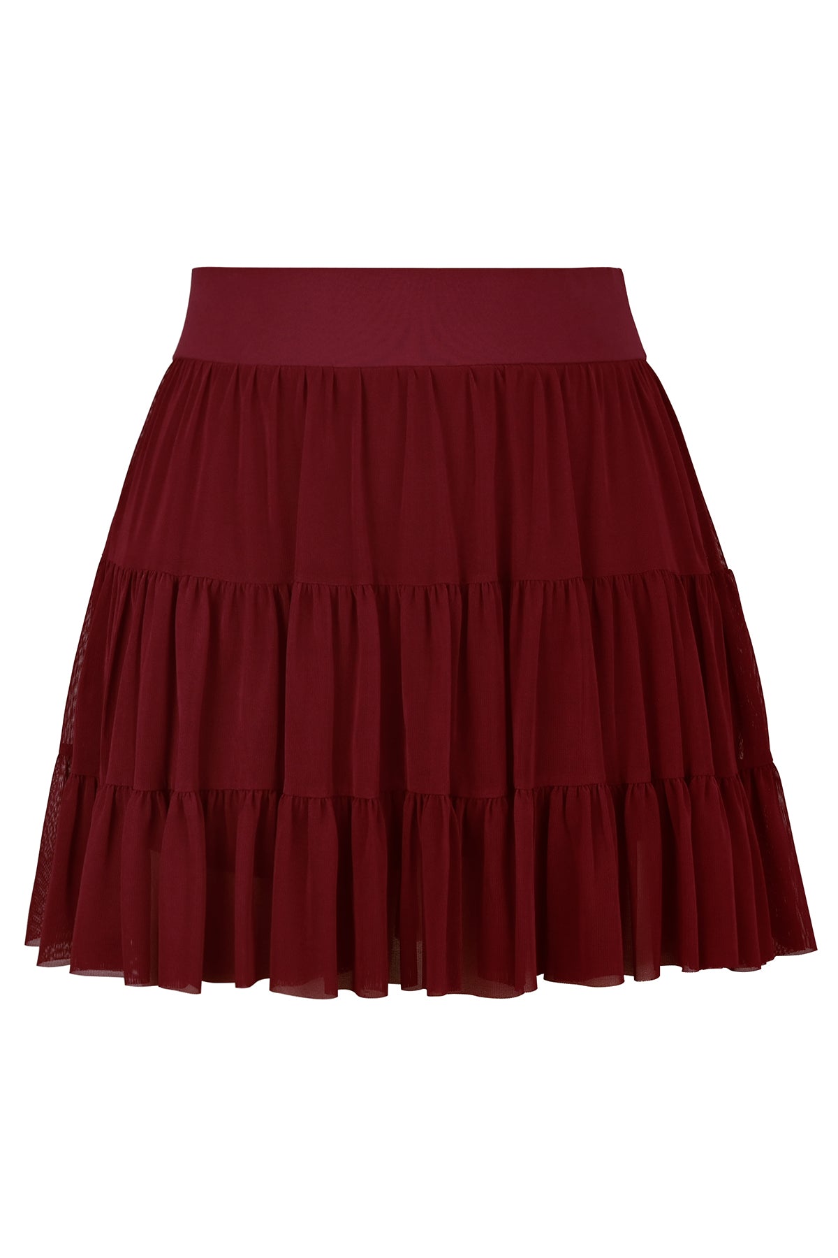 Tiered Mesh Ruffle Mini Skort