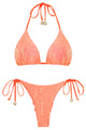 Sparkling Sequin Halter Triangle Bikini Set with Metallic Charms