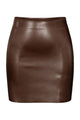 Sleek High-Waisted Coated Mini Skirt