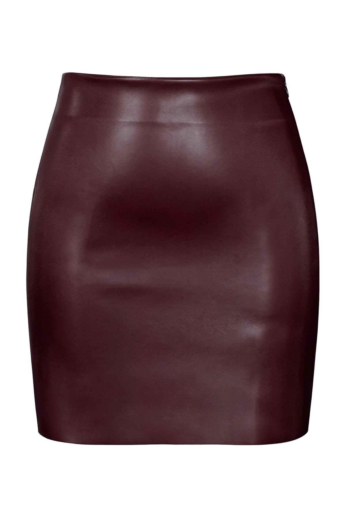 Sleek High-Waisted Coated Mini Skirt