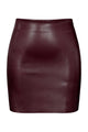 Sleek High-Waisted Coated Mini Skirt