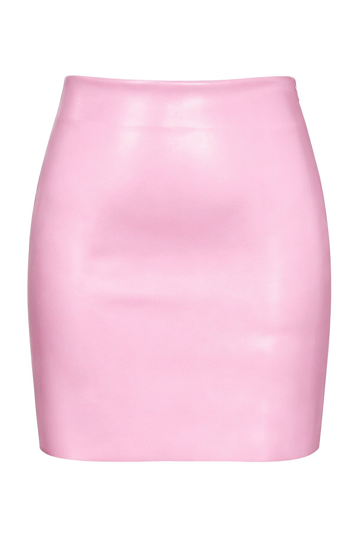 Sleek High-Waisted Coated Mini Skirt