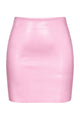 Sleek High-Waisted Coated Mini Skirt