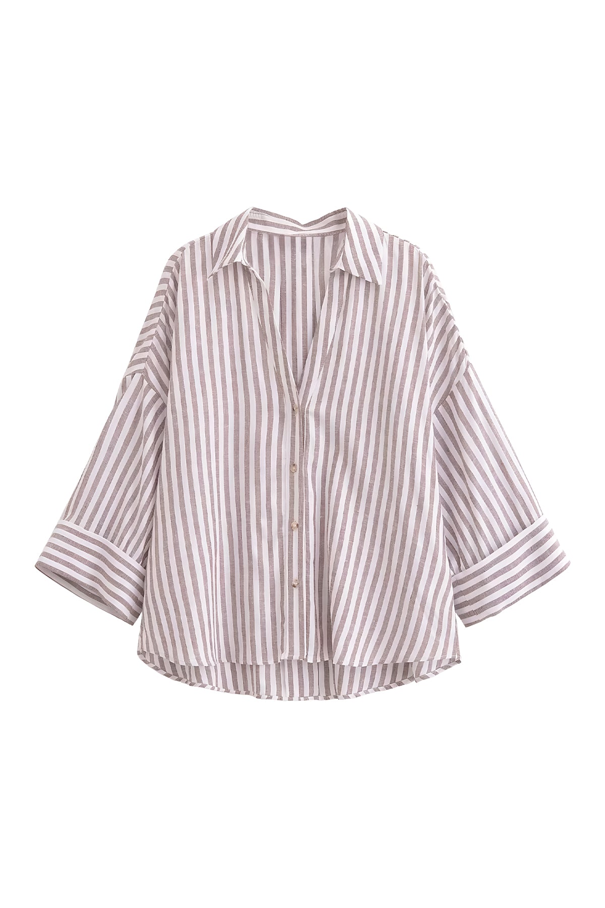 Linen-Blend Oversized Shirt