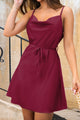 Satin Tie-Waist Mini Dress