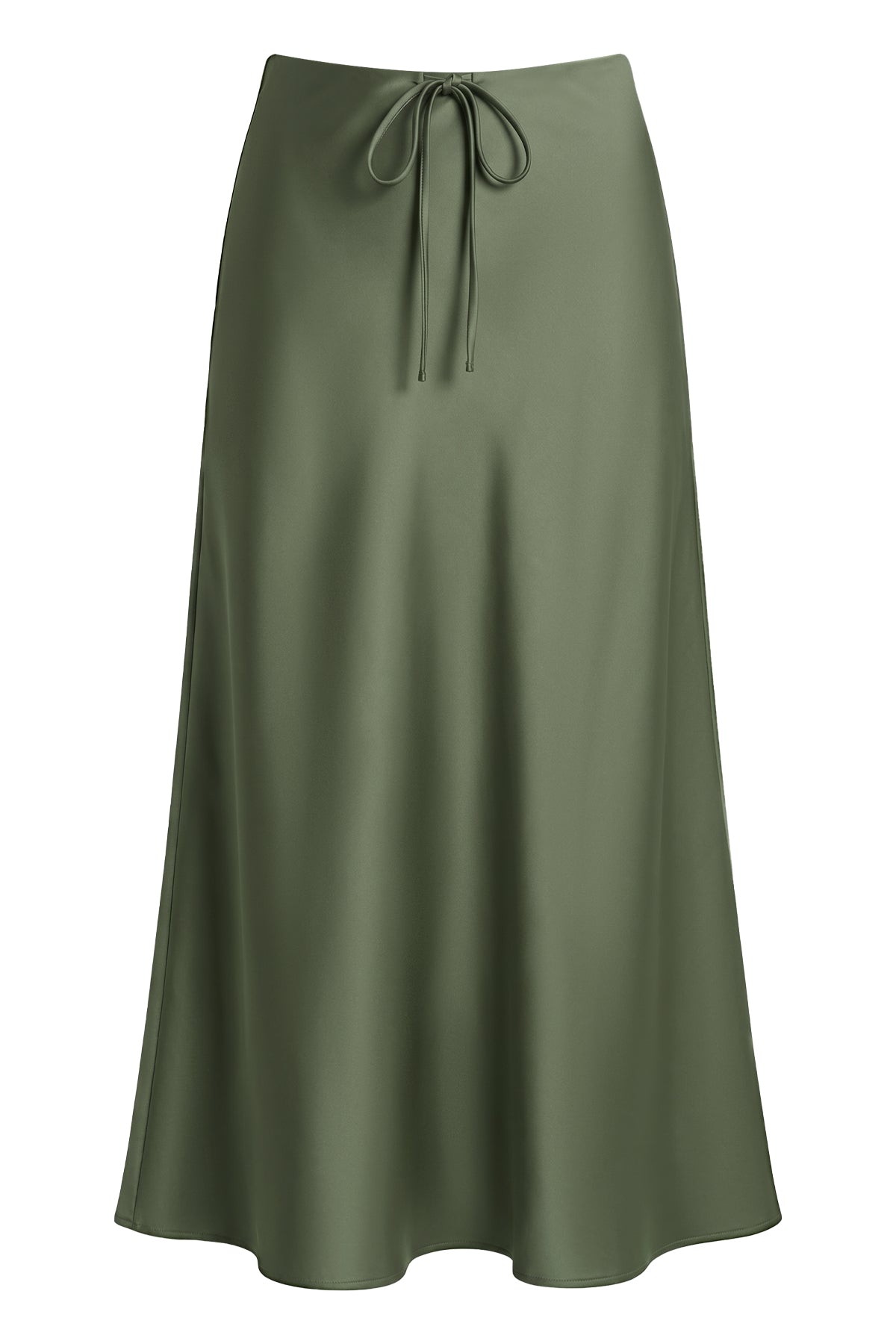Satin Drawstring Maxi Skirt