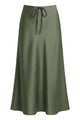 Satin Drawstring Maxi Skirt