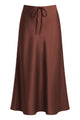 Satin Drawstring Maxi Skirt