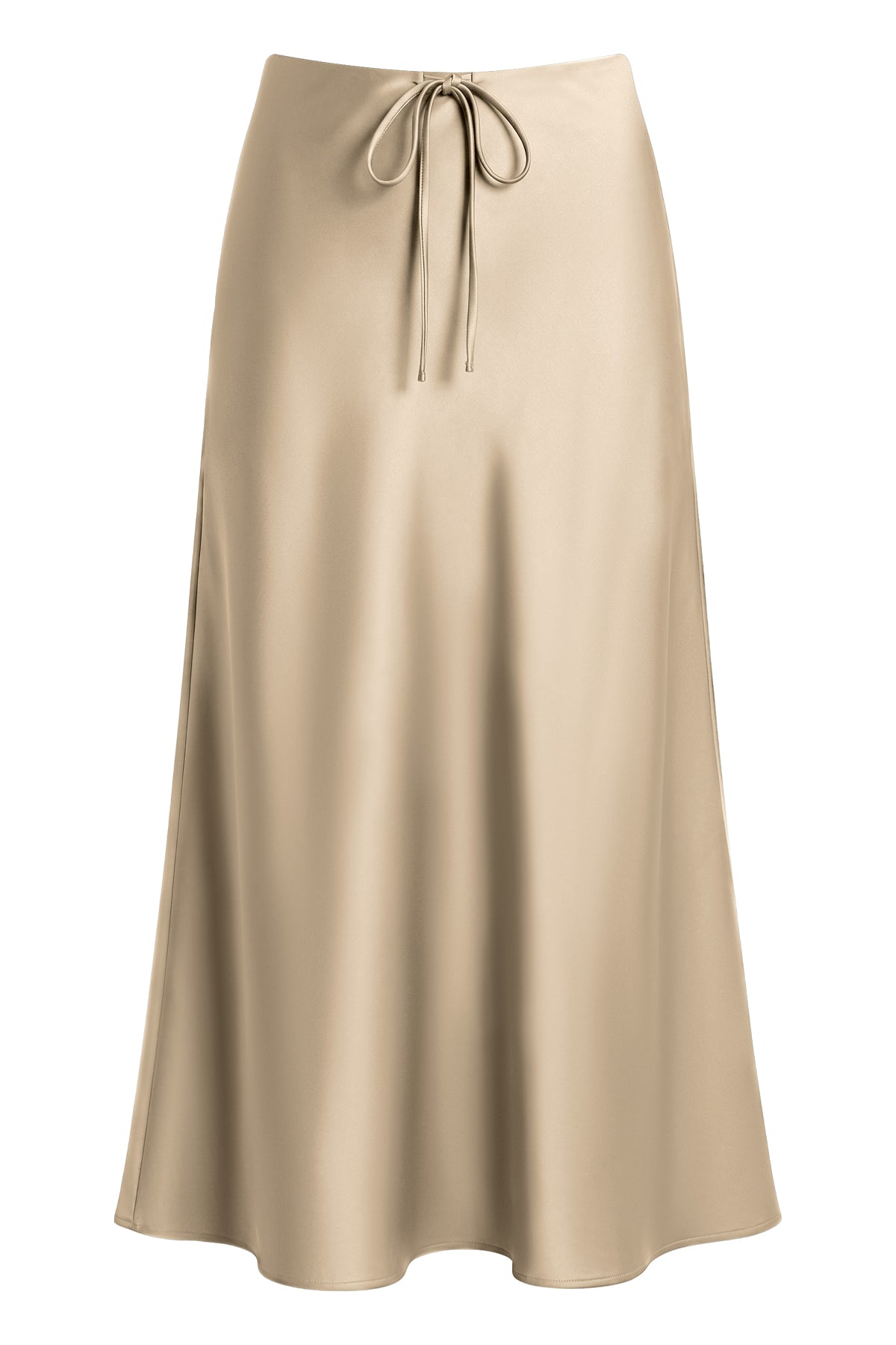 Satin Drawstring Maxi Skirt